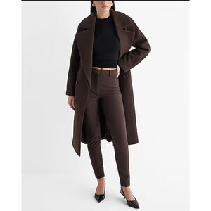 Express Editor Women's Size 4R Mid Rise Relaxed Dress Pants Brown Dress Pants